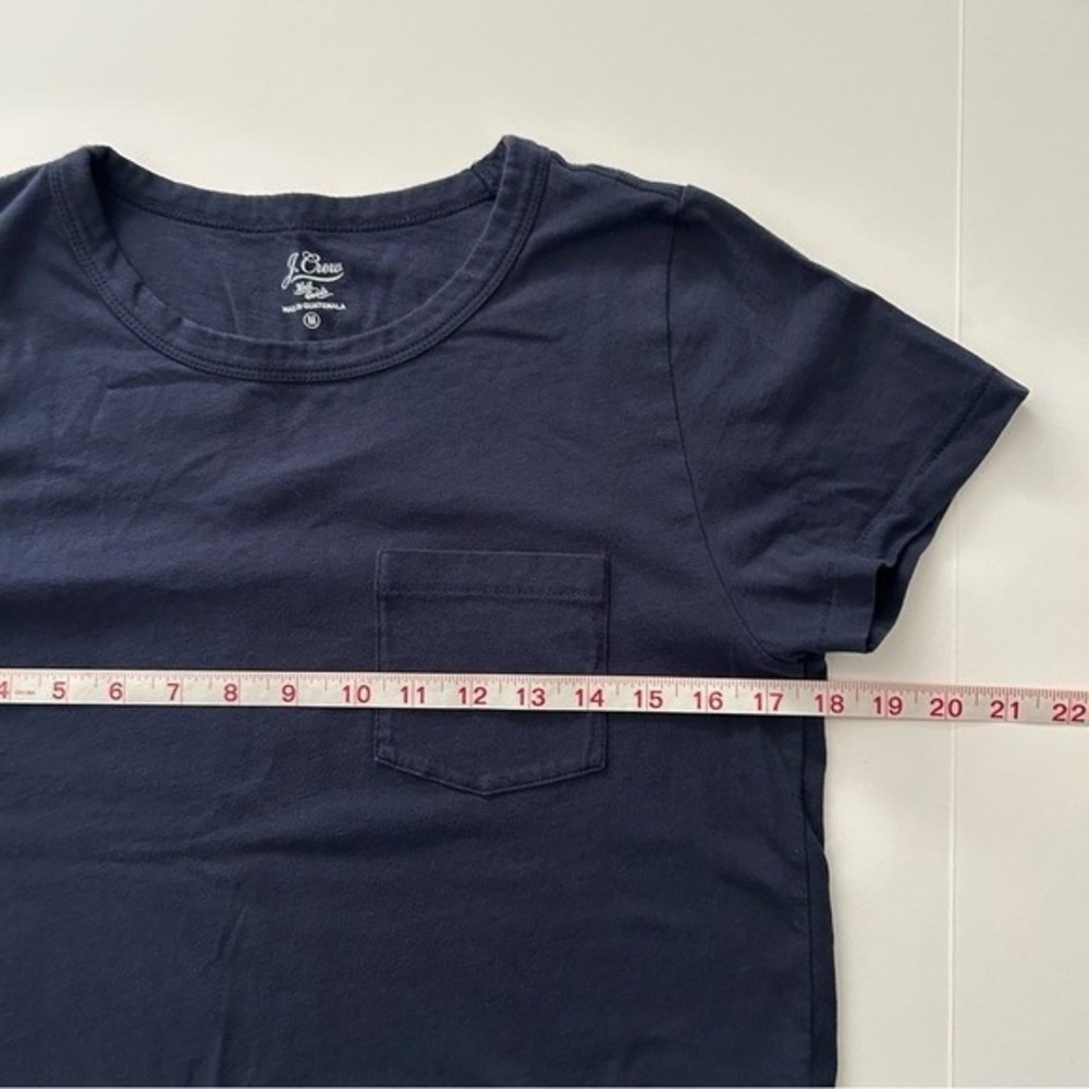 J.Crew Knit Goods Cotton Basic Short Sleeve Navy Blue Cotton T-Shirt Size Medium - Picture 7 of 8